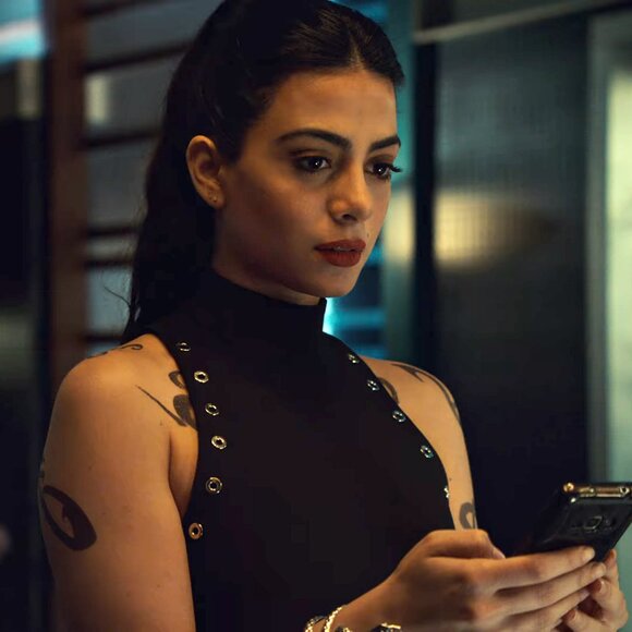 Cinq à Sept Ava Mock-Neck Crepe Grommet Dress ASO Isabelle Lightwood - Picture 10 of 11